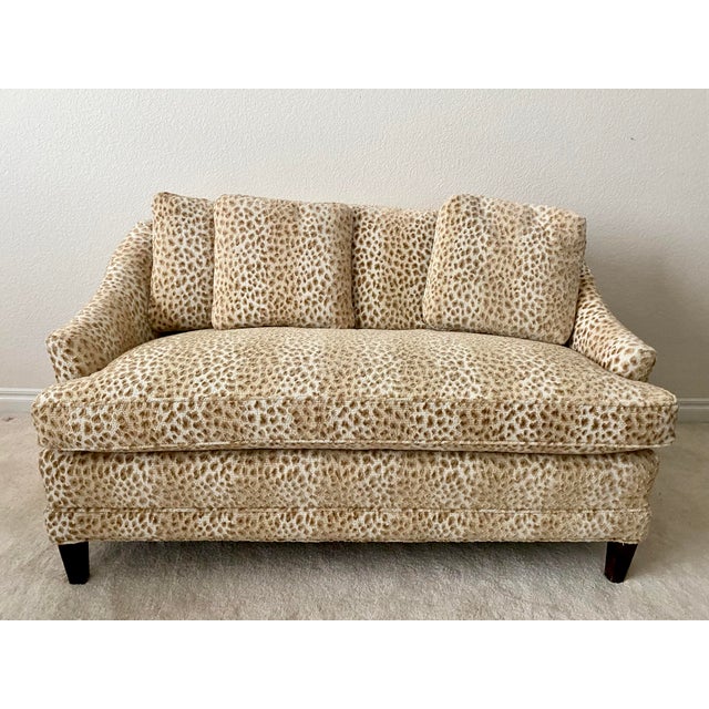 Late 20th Century Luxury Transitional Leopard Print Settee/Sofa Hollywood Regency Style Excellent Condition. For Sale - Image 10 of 13