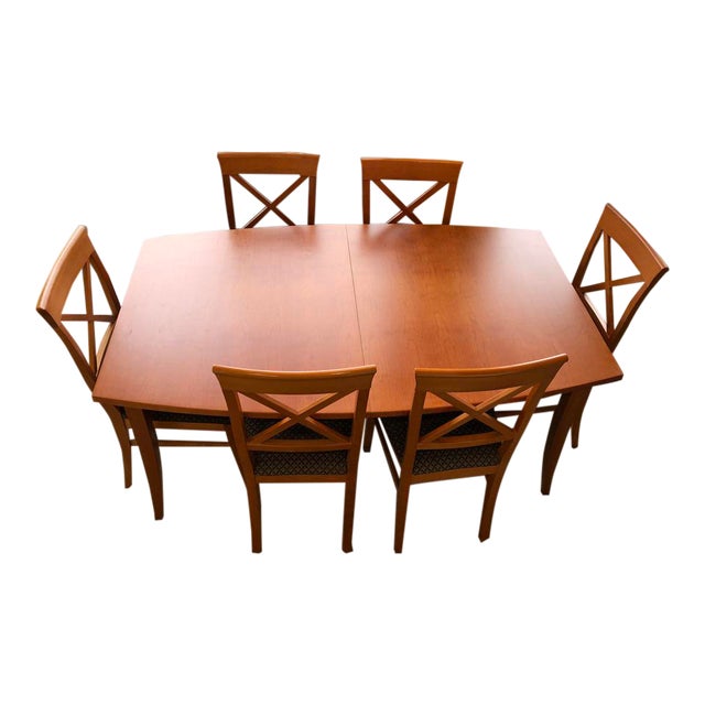 Transitional Dania Dining Set 7 Pieces Chairish