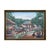Late 20th Century Jean-Felix Defournoy Modern Realist Green and Blue-Toned Rural Village Market Landscape Painting, Late 20th Century For Sale - Image 5 of 12