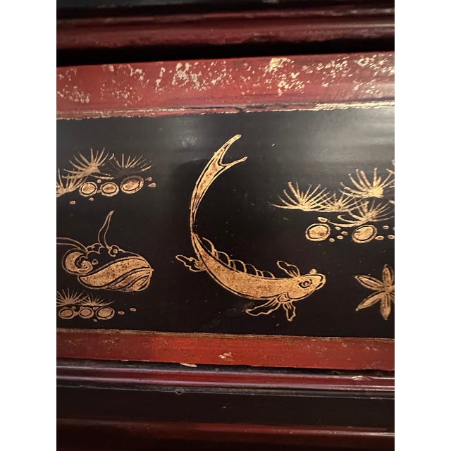 Large Carved Antique Chinese Cabinet Console From Fujian Province For Sale - Image 14 of 16