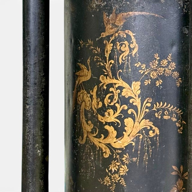 Early 19th Century Neoclassical Japanned Tole and Iron Rotating Plate Warmer For Sale - Image 9 of 11