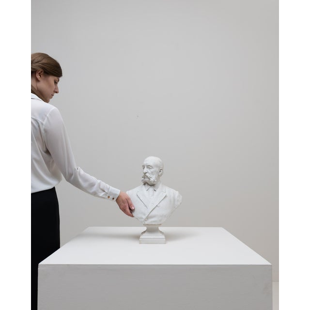 1900s French Bisque Porcelain Bust of Man For Sale - Image 18 of 18