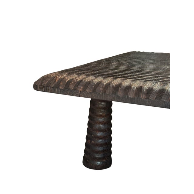 Not Yet Made - Made To Order Solid Teak Wood Table, Modern Organic, Wood Textures, Burnt For Sale - Image 5 of 8