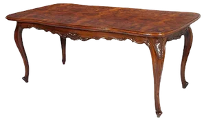 Venetian Burl Walnut Baroque Hand-Carved Dining Table, 1930s