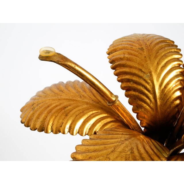 Mid-Century Florentine Gilded Side Table with Large Leaves and Glass Top, 1960s For Sale - Image 17 of 18