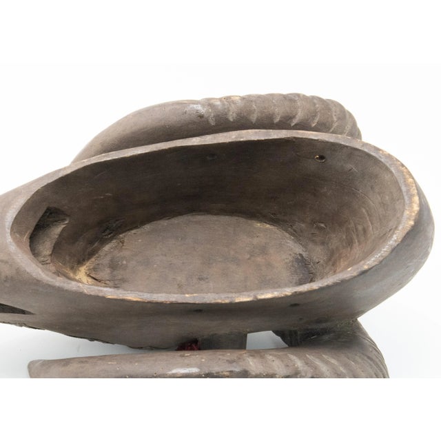 Brown Wood and Metal Plate Marka Ram Mask For Sale - Image 8 of 11