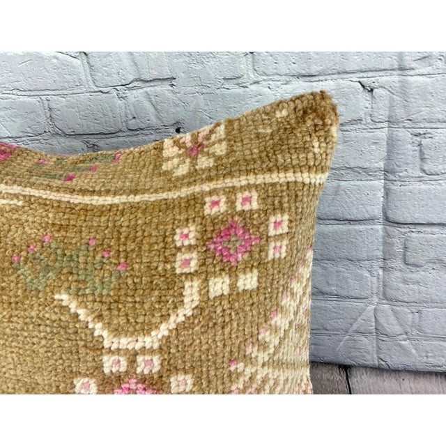 Turkish 20 x 20 Rug Pillow Cappadocian Mystical Turkish Pillow Cushion Cover For Sale - Image 3 of 4