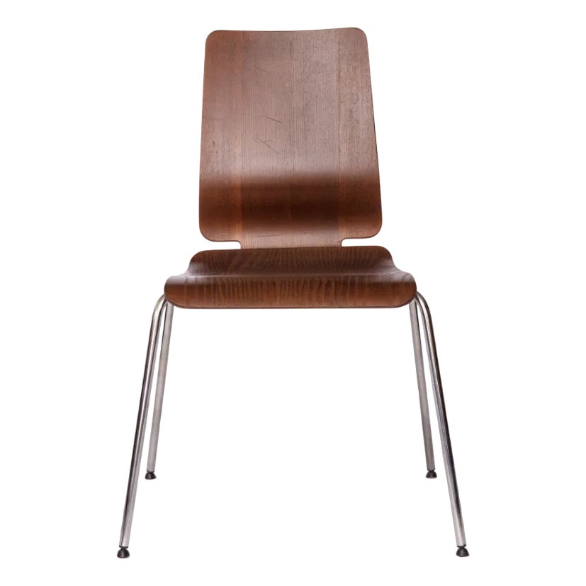 Vintage Gilbert Stackable Dining Chair in Teak Plywood Seat with