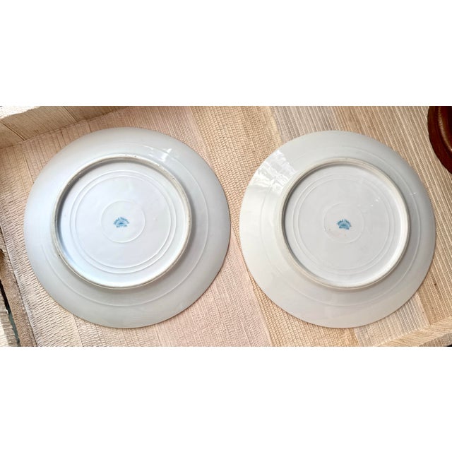 Vintage Floral Hand‑Painted Wall Plate Collection / Grouping - Set of 7 For Sale - Image 9 of 12
