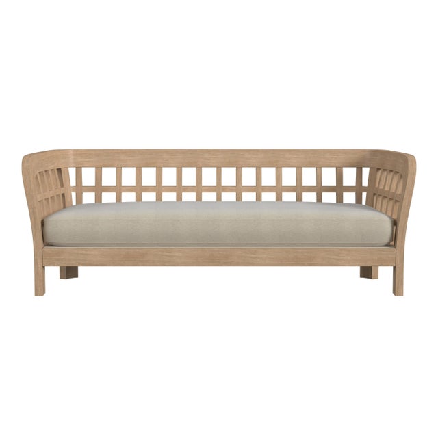 2020s Monhegan Teak Outdoor Sofa, Light Brown For Sale - Image 5 of 5