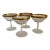 Art Deco Champagne Coupes Checkered Gold Trim - Set of 4 For Sale
