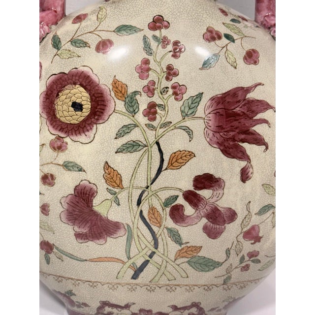 Vintage Chinoiserie Porcelain Moon Flask Vase For Sale In Mobile - Image 6 of 12