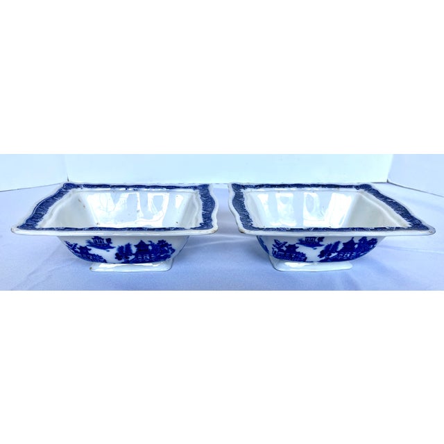 Antique 19th Century "Mandarin" English Flow Blue Footed Serving Dishes - A Pair For Sale In Dallas - Image 6 of 18