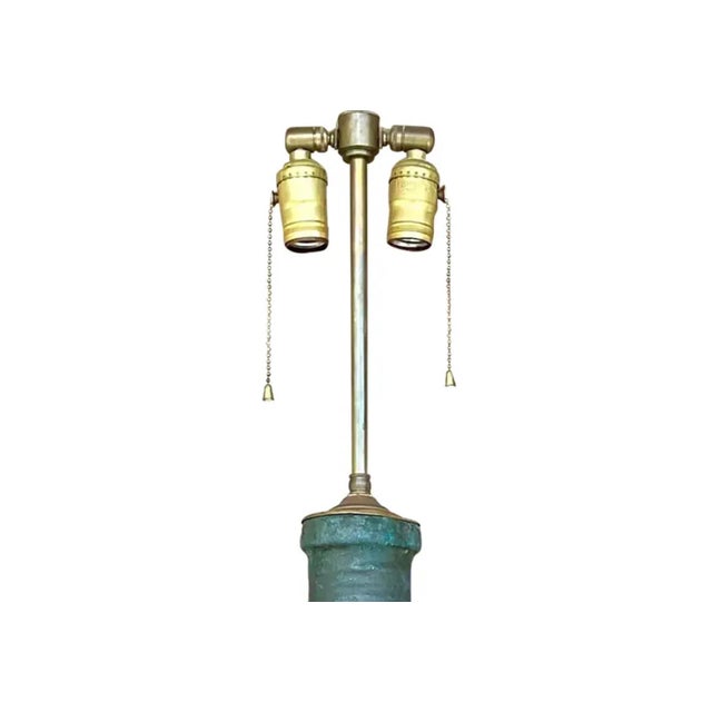 Vintage Midcentury Lava Glaze Table Lamp For Sale - Image 10 of 12