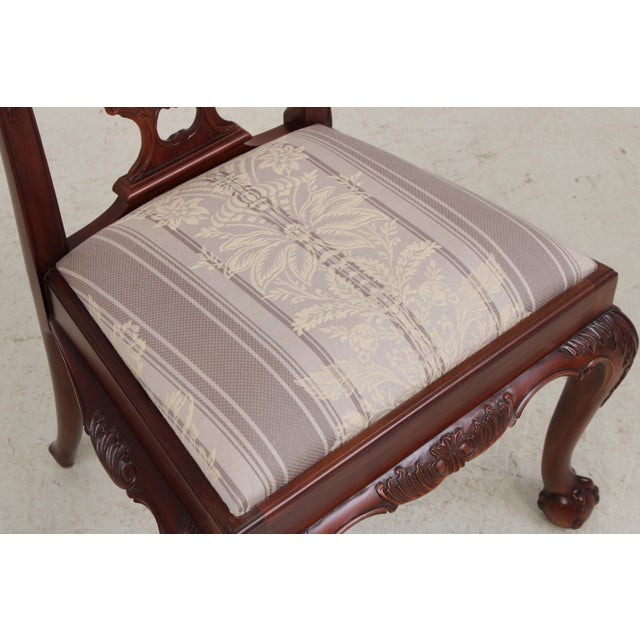 Set of 6 Maitland Smith Chippendale Mahogany Dining Room Chairs For Sale - Image 14 of 18