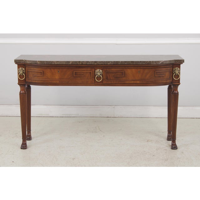 Traditional Henredon Natchez Marble Top Console Table Server For Sale - Image 3 of 17