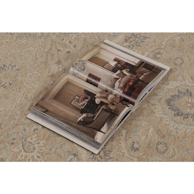 Rug & Kilim’s Oushak-Inspired Rug, Creamy Beige With Blue Floral Patterns For Sale - Image 9 of 10