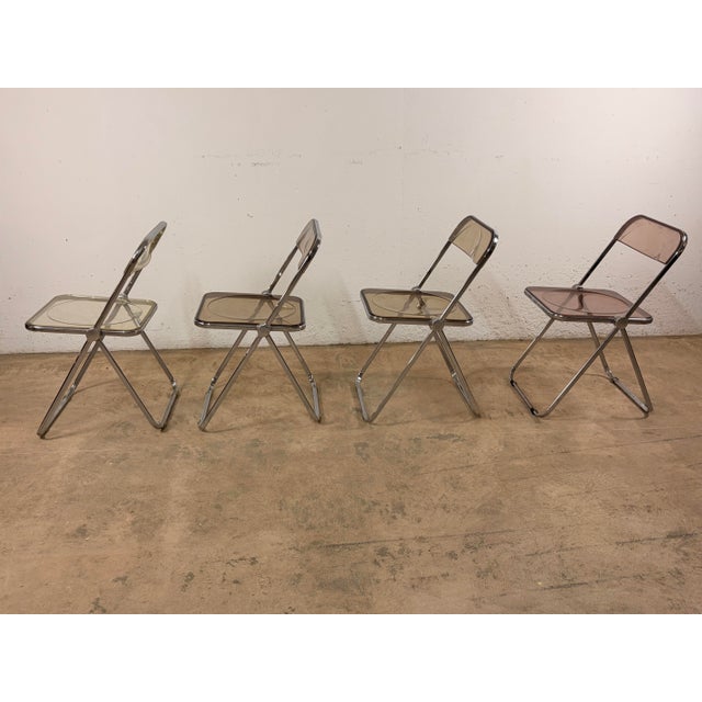 Plia Chairs by Giancarlo Piretti for Anonima Castelli, 1970s, Set of 4, in Good conditions. Designed 1970 to 1979 I have...