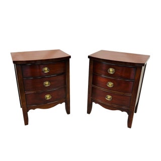 Dixie Furniture Mahogany Two Drawer Nightstands - a Pair For Sale