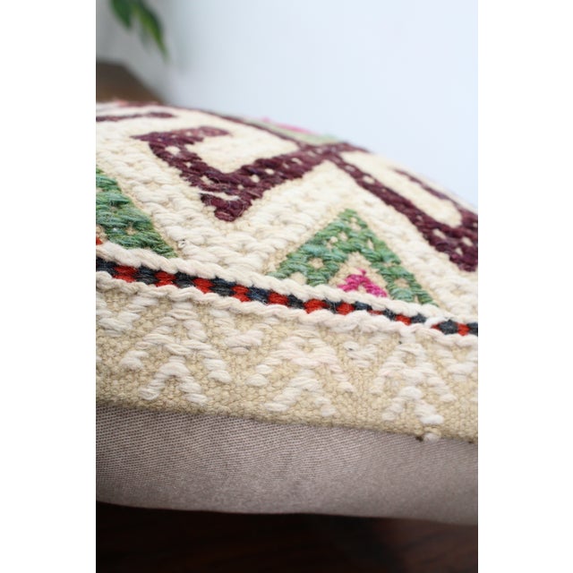 Turkish Kilim Decorative Pillow Cover - 14.5"x15.5" For Sale In Raleigh - Image 6 of 12