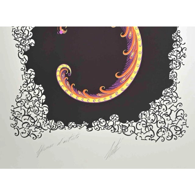 Le 5 is a contemporary artwork realized in 1968 by erté (romain de tirtoff). Mixed colored lithograph on paper. The...