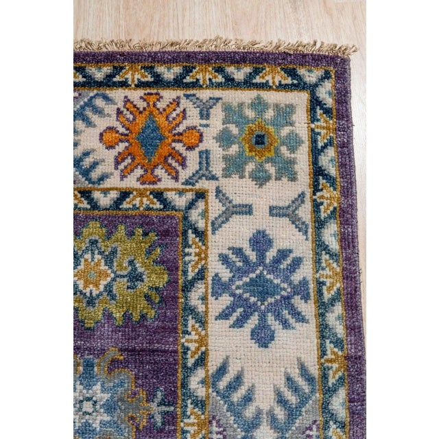 Textile 10x14 Purple Hand-Knotted Wool Floral Constellation Traditional Carpet Rug For Sale - Image 7 of 9