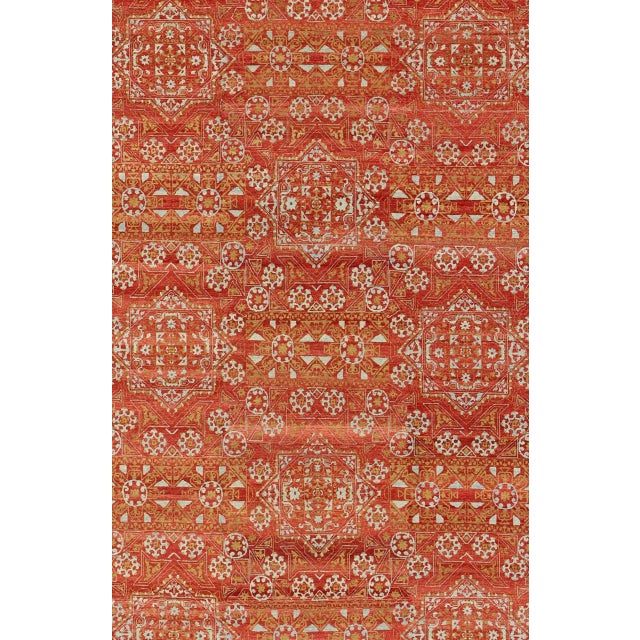 Large Transitional Rug in Red by Keivan Woven Arts 11' X 15' For Sale - Image 4 of 11