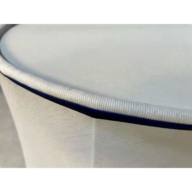 Large Glazed Ceramic Table Lamp with Silk Lampshade, 1960s For Sale - Image 15 of 18