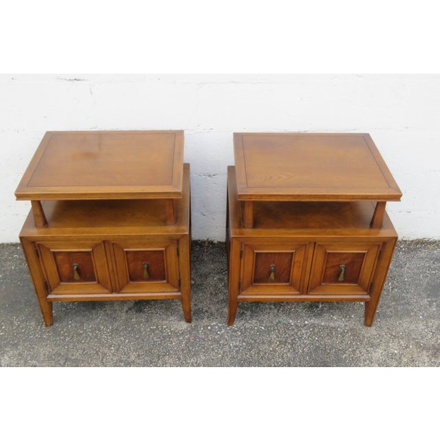Fancher Furniture Mid 20th Century Nightstands Side End Bedside Tables a Pair, Attributed For Sale - Image 14 of 17