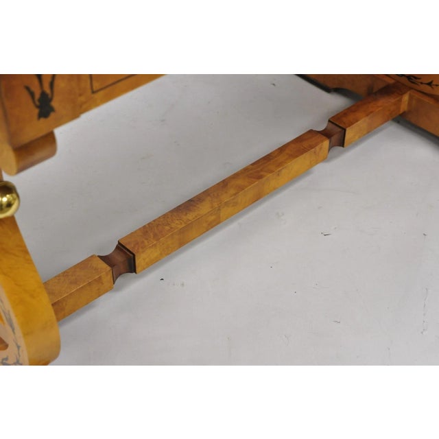 Vintage Italian Regency Lyre Harp Burlwood Desk & Chair by Binda Collection For Sale - Image 15 of 18