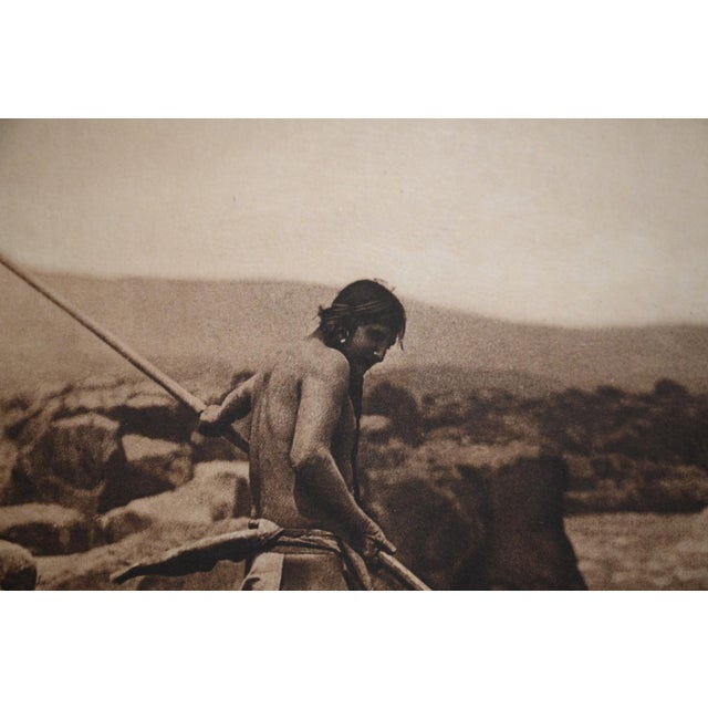 Native American Edward S. Curtis "Dip-Netting in Pools — Wishham" Photogravure on Gampi Tissue, 1911 — Cardozo Collection For Sale - Image 3 of 8