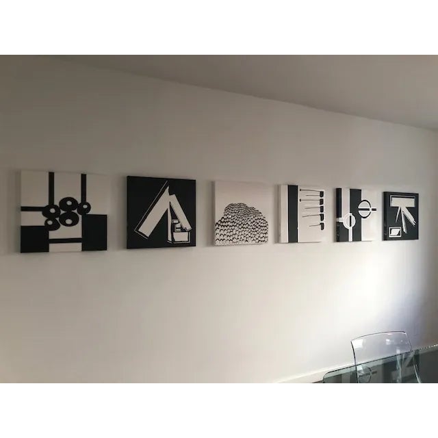 This is an original abstract painting. Acrylic on canvas. Black and white.