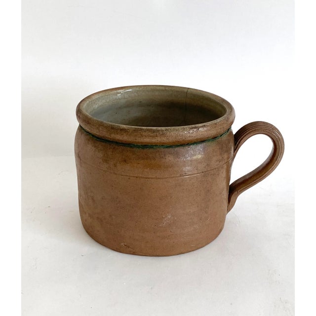 French Provincial 1930s French Burgundy Stoneware Pot For Sale - Image 3 of 9