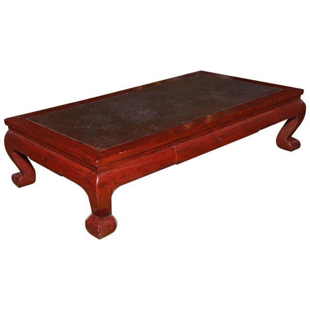 Antique Large Opium Bed Coffee Table With Rattan Insert From 19th Century, China For Sale - Image 11 of 11