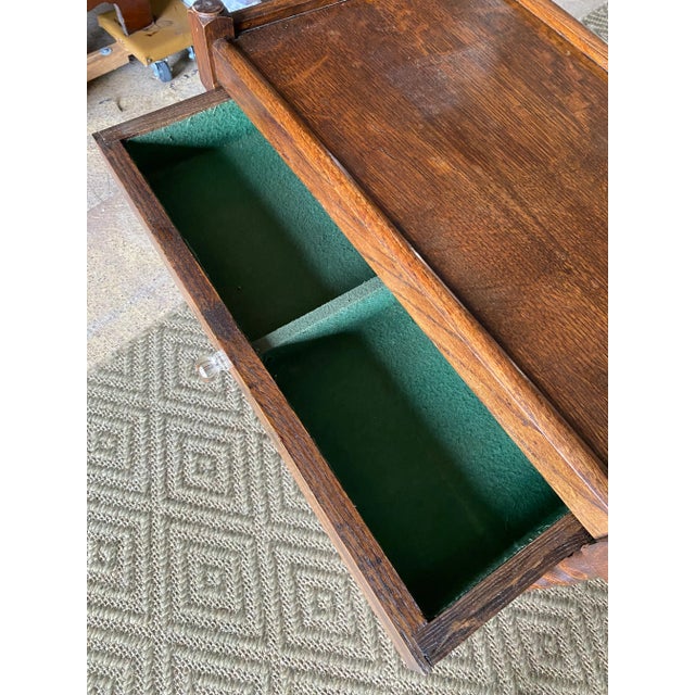 Wood Antique English Tea Trolley Drinks Cart Oak Barley Twist For Sale - Image 7 of 13