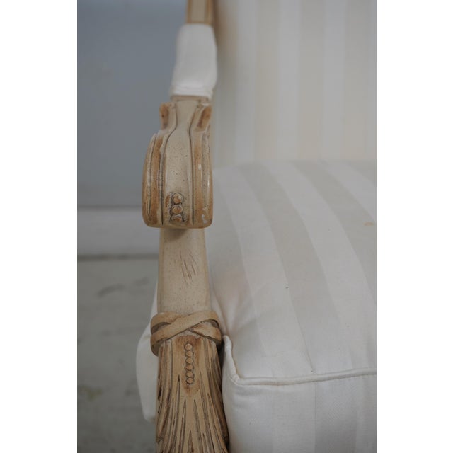 White Pair of Century Upholstered French Regency Open Armchairs For Sale - Image 8 of 18