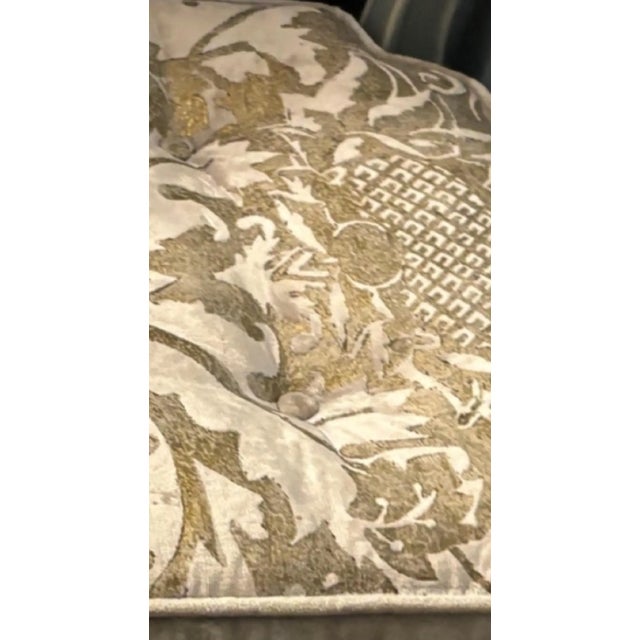 Sabina Braxton Velvet Fabric Mini Bench For Sale - Image 4 of 5