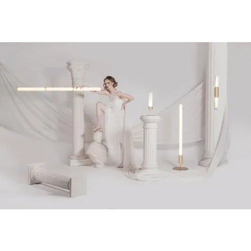 Pillar 75 vertical pink aluminum contemporary pendant lamp by jspr designed by jasper van grootel. Dimensions: ø 6,5 x h...