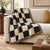 Mid-Century Modern Black and Cream Checkerboard Woven Throw Blanket – 60 × 50 For Sale - Image 3 of 6