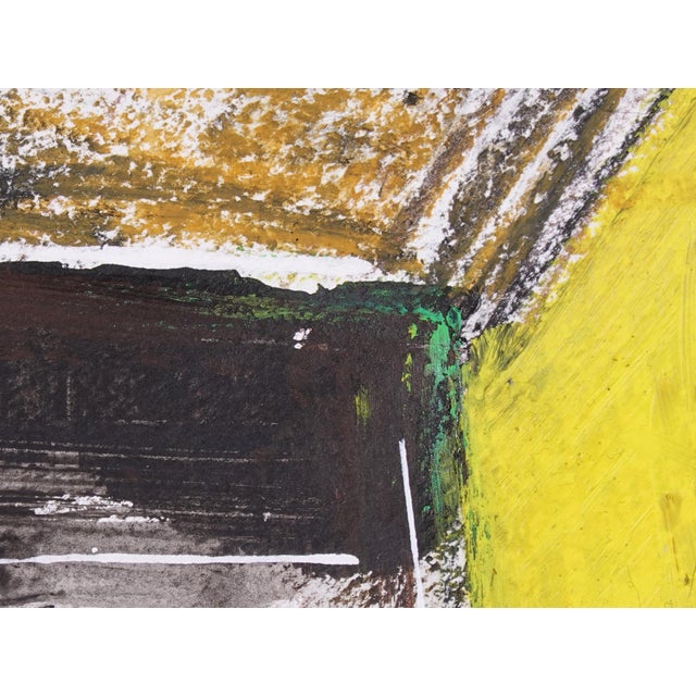 Matrix. IX Framed Surreal Abstract Yellow Painting For Sale - Image 4 of 6