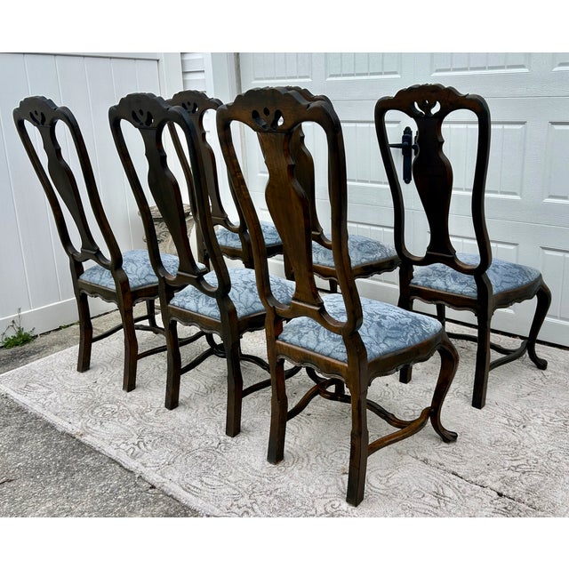Vtg. Set of Eight Carved Italian Provincail Dining Chairs in a Walnut Finish For Sale - Image 13 of 15