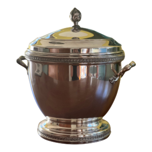 Vintage Silver-Plated Ice Bucket With Glass Liner