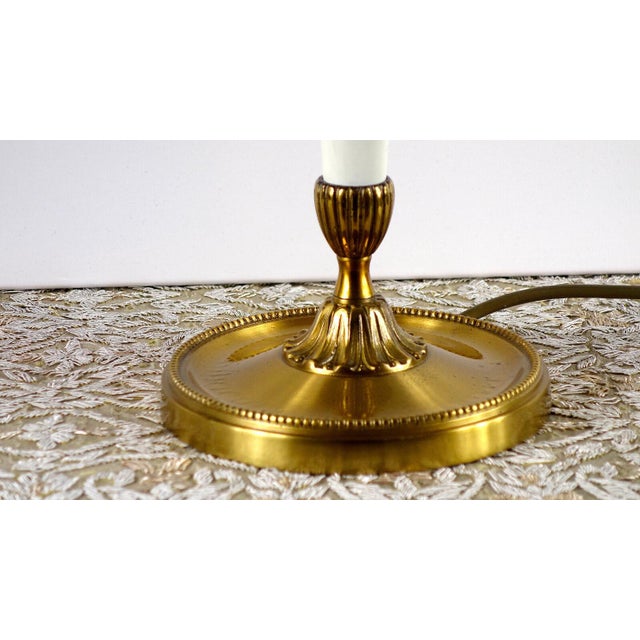 French Bouillotte Brass Shade Table Lamp from Unbekannt, 1950s For Sale - Image 10 of 11
