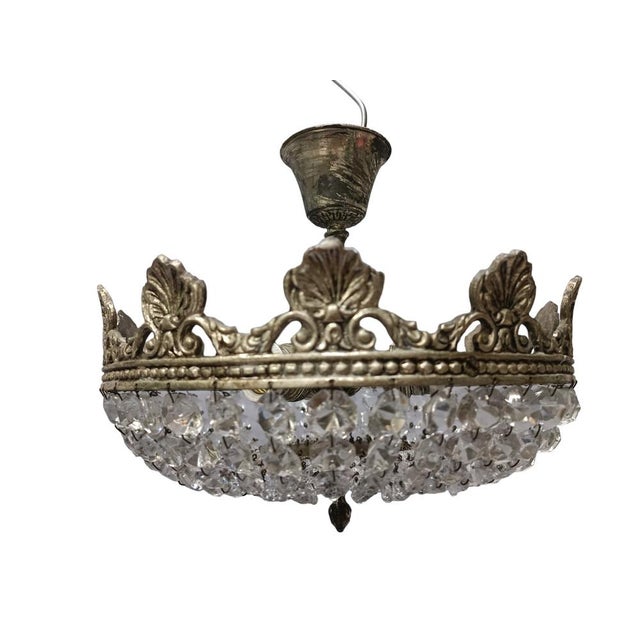 Metal Vintage Silver Ceiling Lamp For Sale - Image 7 of 7