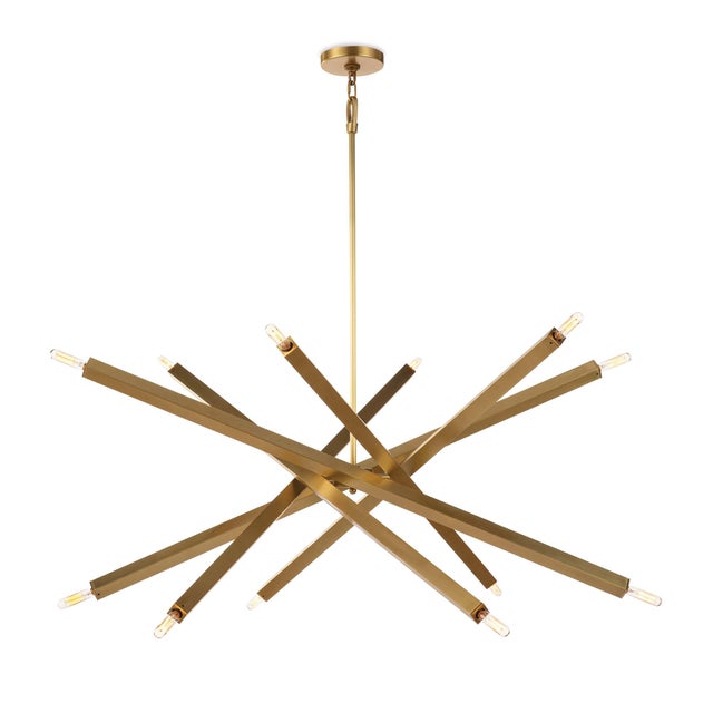 Metal Regina Andrew Viper Chandelier in Natural Brass For Sale - Image 7 of 7