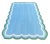 Handmade Cotton Area Scalloped Rug Sky Blue, Cream and Forest Green Border Dhurrie - 5'x8' For Sale - Image 9 of 11