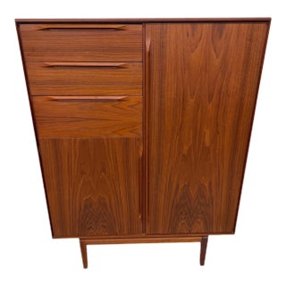 Mid-Century Danish Modern Fredericia Teak Gentleman's Wardrobe High Chest For Sale