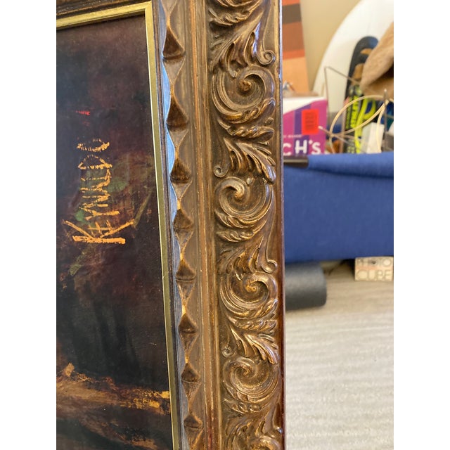 Mid 20th Century Vintage Mid Century Conquistador Oil Painting, Framed For Sale In Detroit - Image 6 of 10