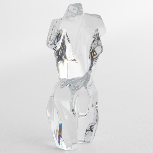 Glass Pedro Ramirez Vasquez for Daum Crystal Athena Cubist Torso Female Sculpture For Sale - Image 7 of 11