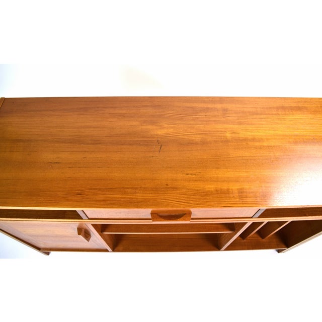 Vintage Danish Modern Teak Expandable Desk Credenza Media